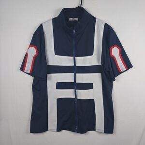 ROLECOS Navy Blue & White Full‑Zip Cosplay Jacket for Anime Roleplay XL